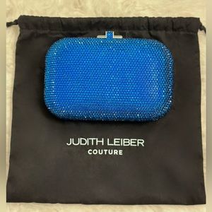 JUDITH LEIBER - Crystal Slide-Lock Clutch Bag - Special Editon Capri Blue (NWT)